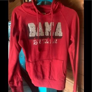 Sequined BAMA Pull-over hoodie, size S